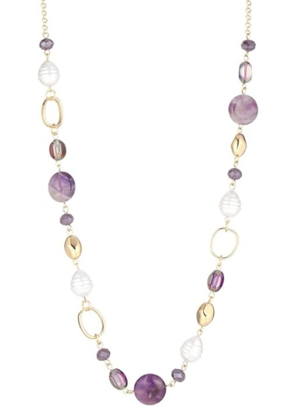 Long Trendy Beaded Chain Necklace